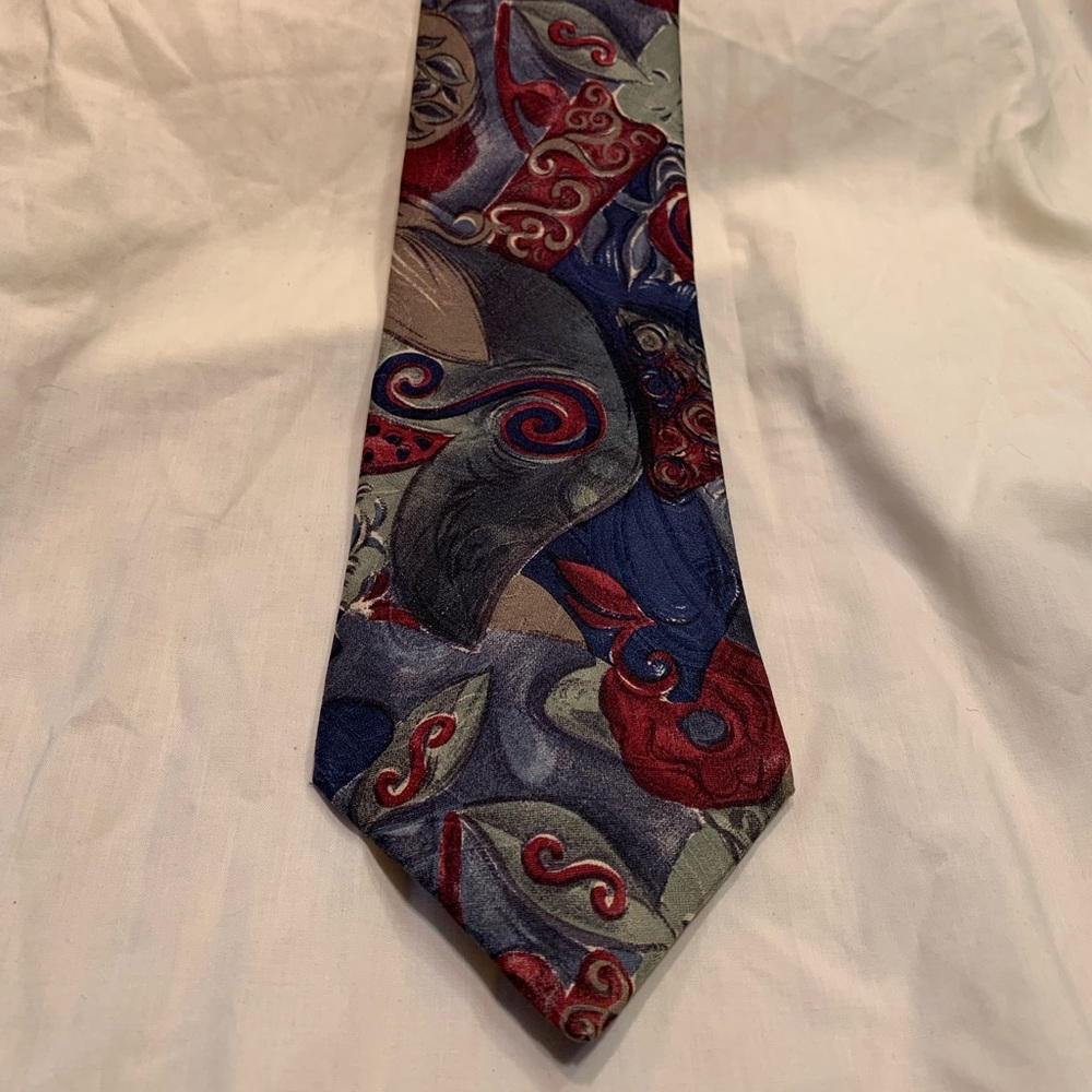 Vintage Christian Dior Monsieur Tie Abstract Pattern